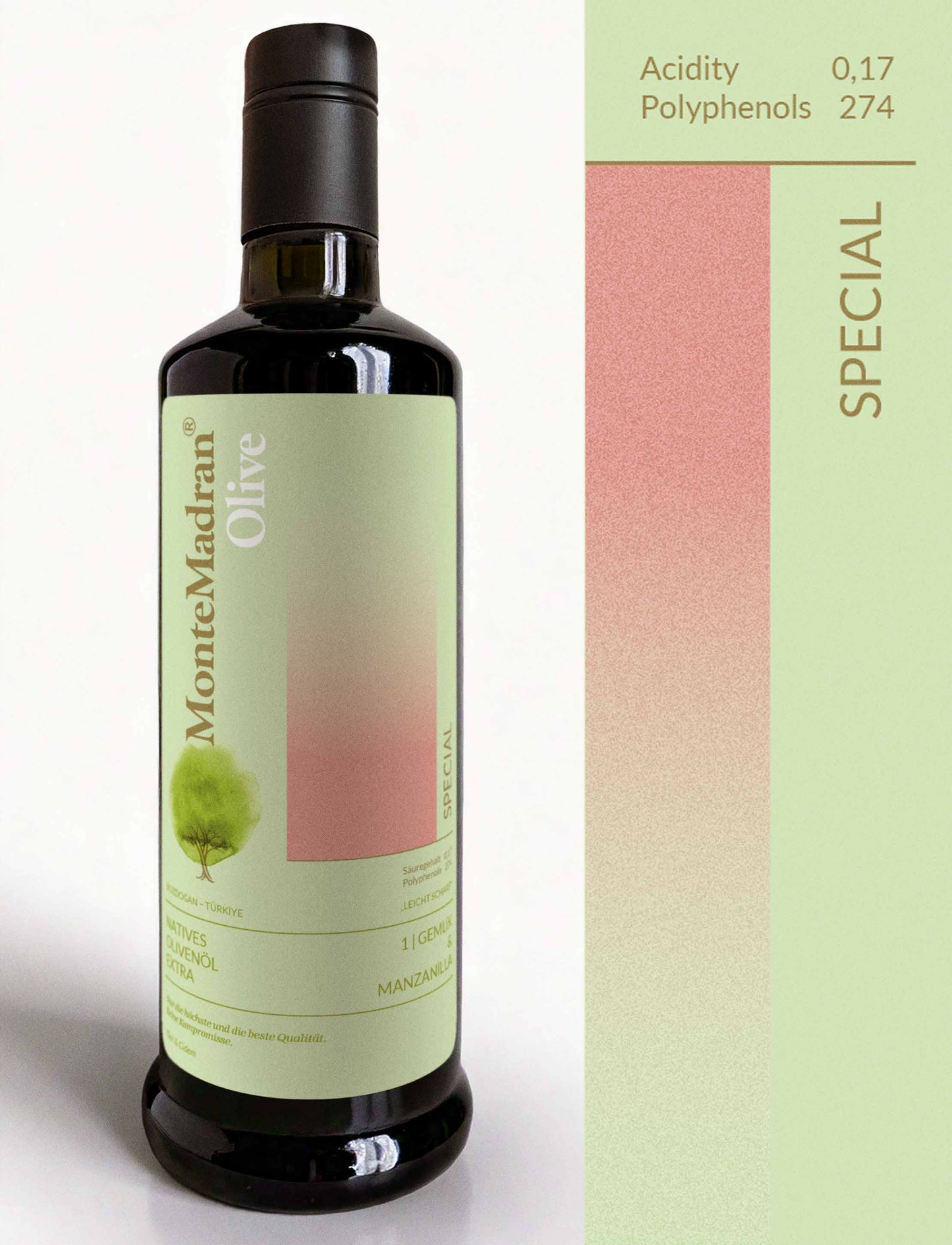 2024 neue Ernte! SPECIAL FRÜHE ERNTE leicht scharf und ausgewogen SÄUREGEHALT 0,17 POLYPHENOLE 274 - 500ml