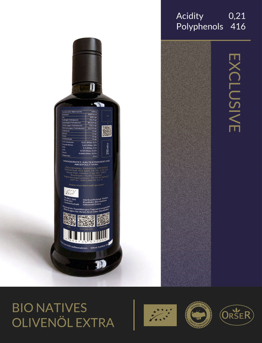 BIO 2025 neue Ernte! EXCLUSIVE FRÜHE ERNTE scharf und sehr bitter SÄUREGEHALT 0,21 POLYPHENOLE 461 - 250ml