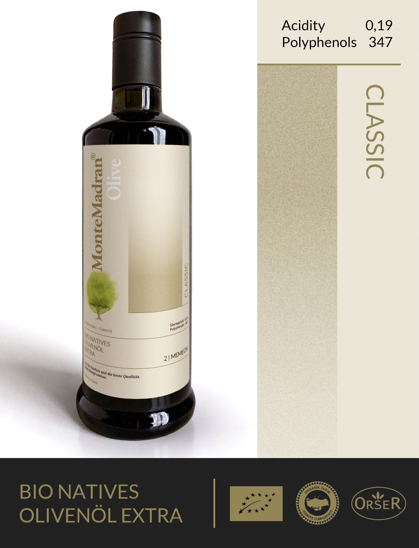 BIO 2025 neue Ernte! CLASSIC FRÜHE ERNTE scharf und bitter SÄUREGEHALT 0,19 POLYPHENOLE 347 - 500ml