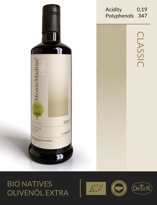 BIO 2025 neue Ernte! CLASSIC FRÜHE ERNTE scharf und bitter SÄUREGEHALT 0,19 POLYPHENOLE 347 - 500ml