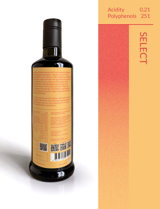 2025 neue Ernte! SELECT FRÜHE ERNTE leicht scharf und leicht bitter SÄUREGEHALT 0,21 POLYPHENOLE 251 - 500ml